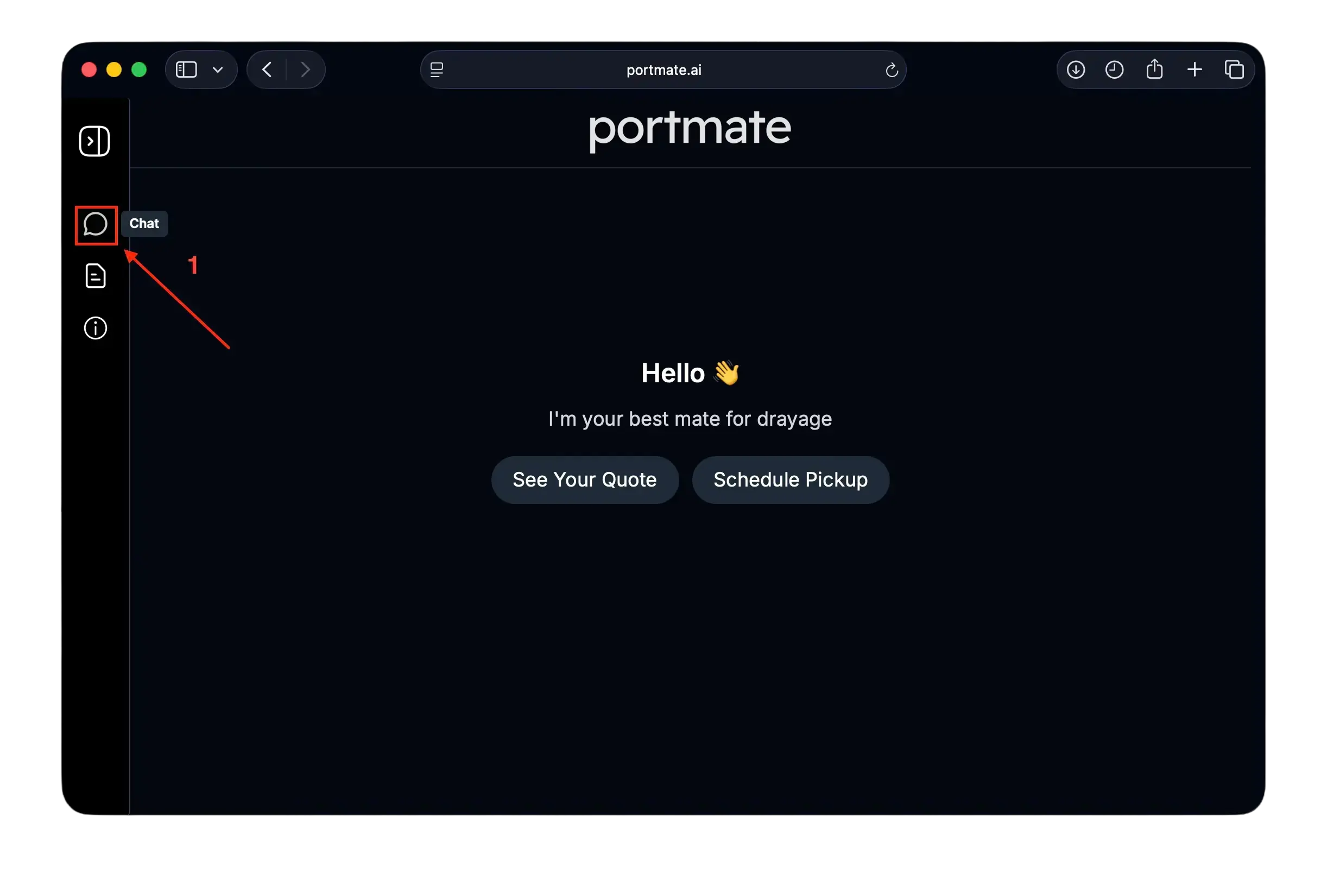 Open the Portmate Chat