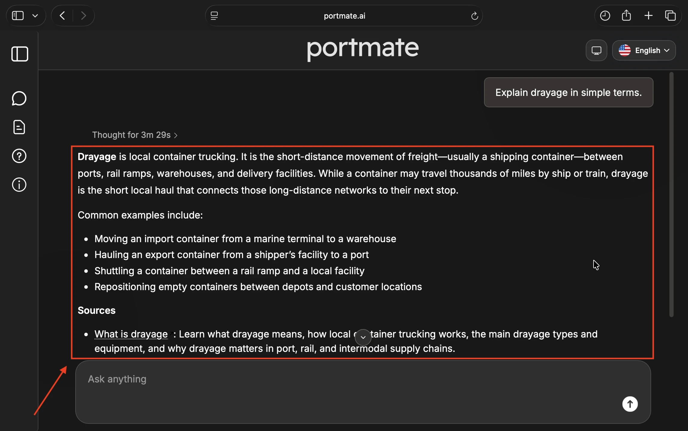 Review a drayage answer