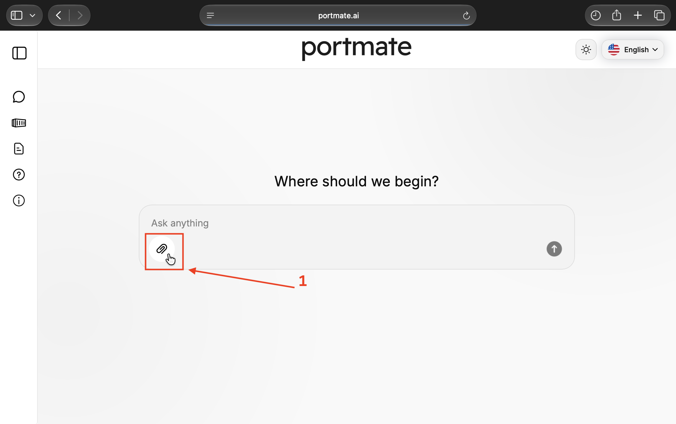Select the paperclip in the chat message composer to attach a file