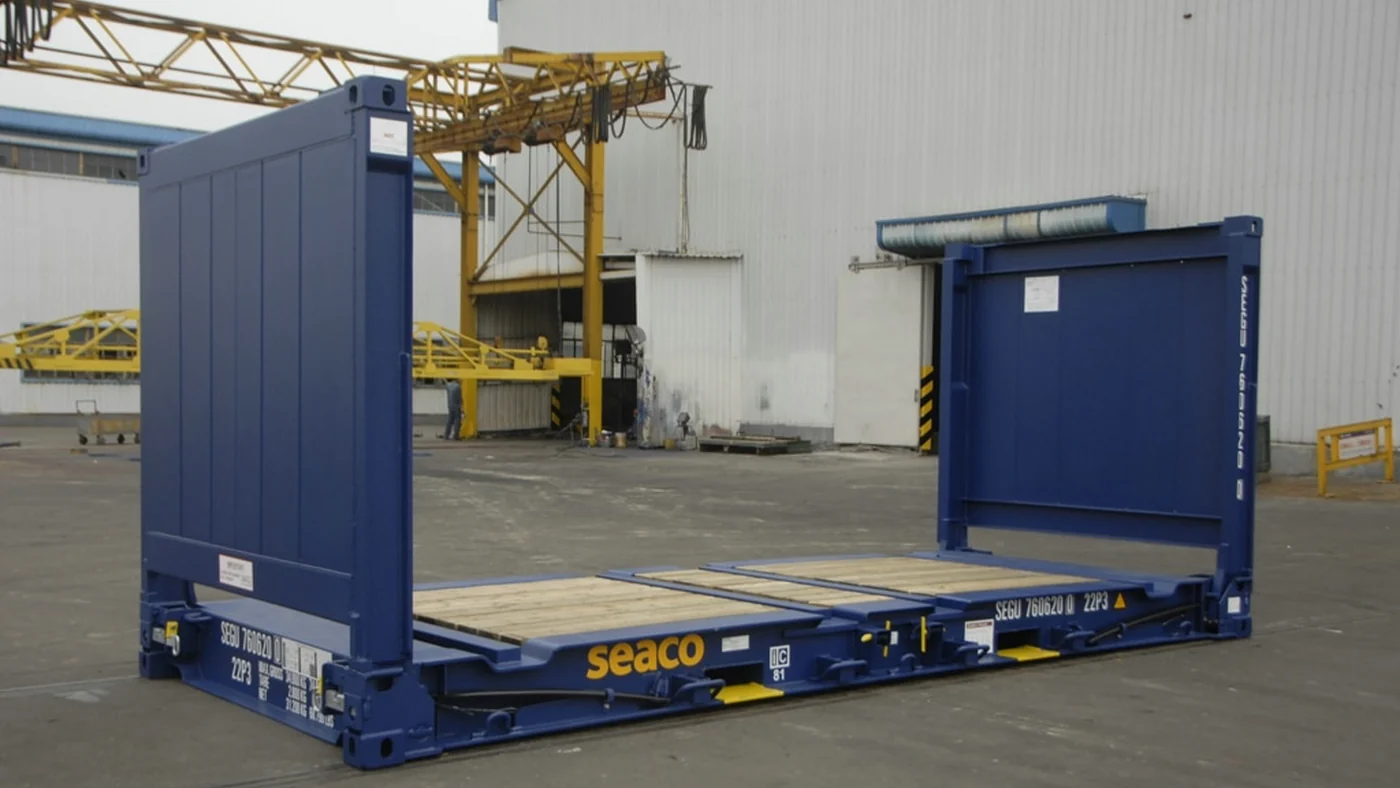20-foot flat rack container