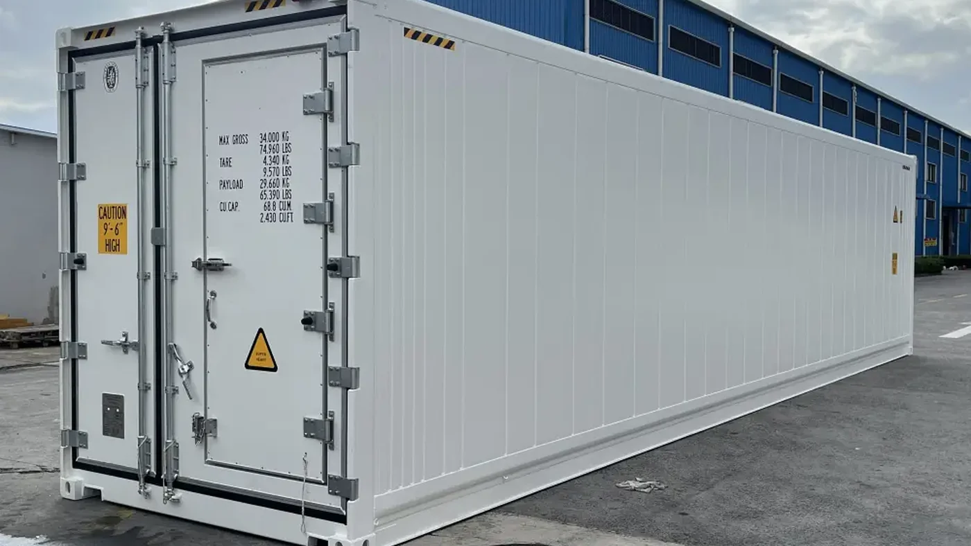 Contenedor reefer no operativo de 40 pies